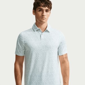 Nike Golf Dri-Fit Velocity Micro Print Polo Shirt Jade Horizon/White