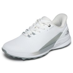 SkechersPureSLLadiesGolfShoesWhiteSilverAngledLeft.jpg