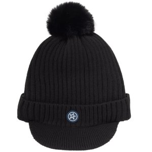 Swing Out Sister Polly Peak Bobble Hat Pearl Black