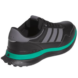 adidas_S2G_26_Leather_Spikeless_Golf_Shoes_Black_Grey_Green_Heel_Angled_Right.jpg