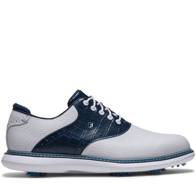 FootJoy Traditions Golf Shoes White/Navy/Blue 57981
