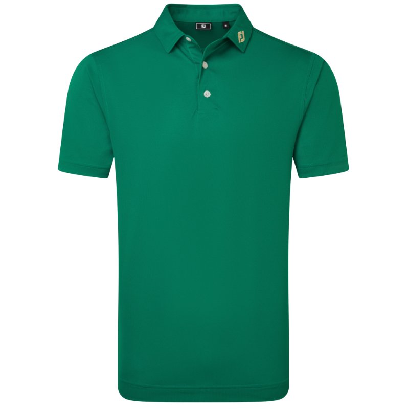FootJoy Stretch Pique Solid Golf Polo Shirt Field Green