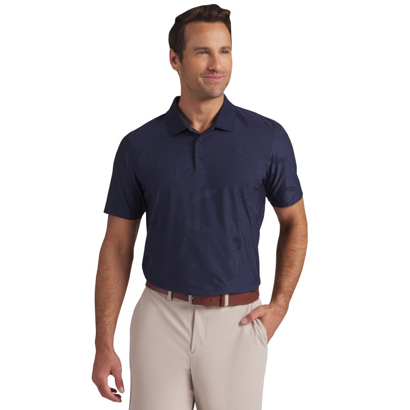 Puma MATTR Prima Bloom Golf Polo Shirt Deep Navy