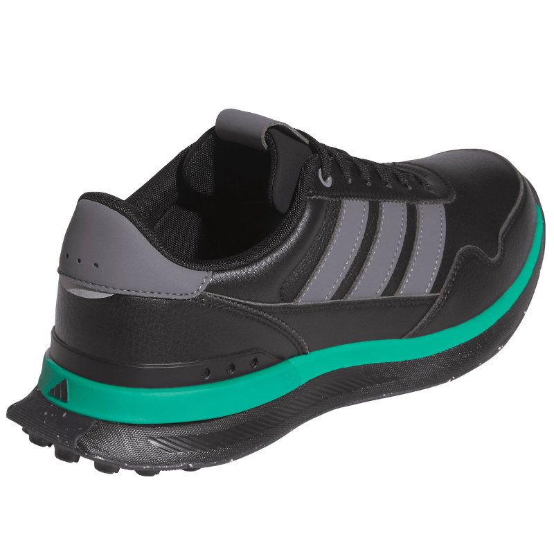 adidas_S2G_26_Leather_Spikeless_Golf_Shoes_Black_Grey_Green_Heel_Angled_Right.jpg