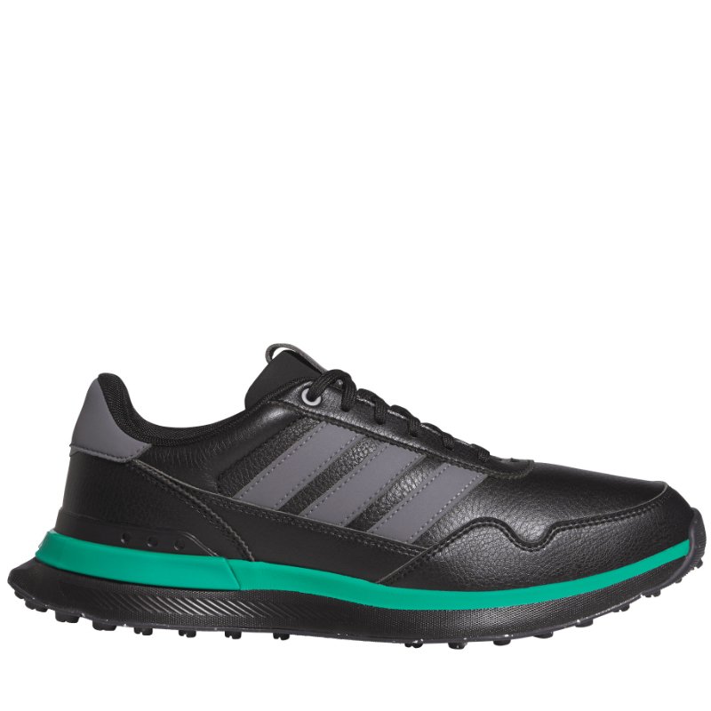 adidas S2G 26 Leather Spikeless Golf Shoes Black/Grey/Green