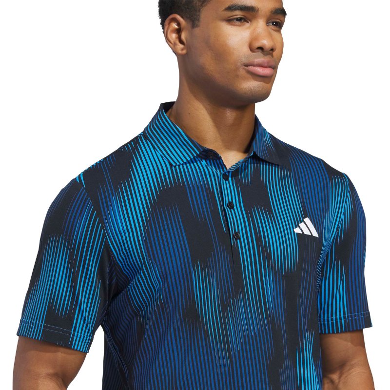 Lucid Rays adidas Ultimate 365 Tour Cool Feel Print Polo Shirt Lucid Ray Blue ...