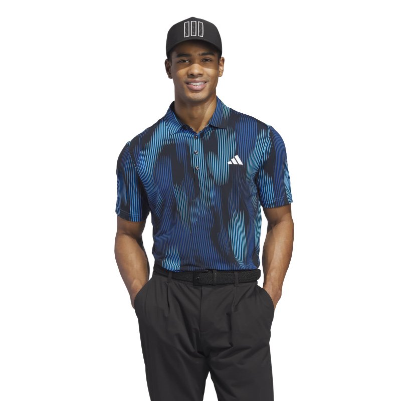Lucid Rays adidas Ultimate 365 Tour Cool Feel Print Polo Shirt Lucid Ray Blue ...